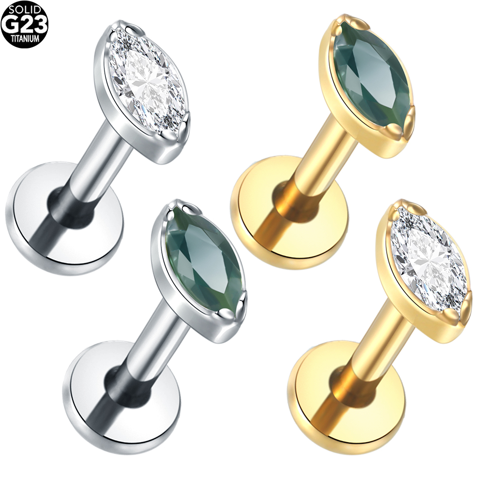 Flat Back Labret Stud - 1 pz/5 pz orecchini cartilagine in