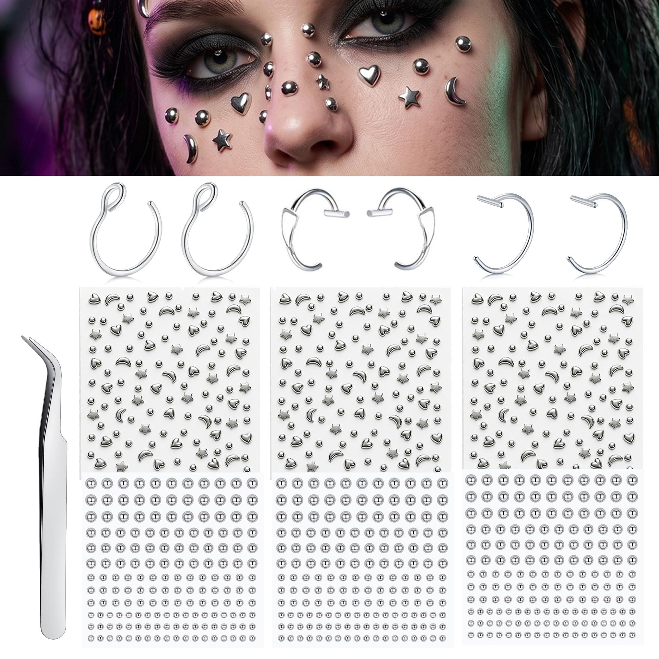 Body Jewelry Stickers - Piercing Finti Adesivi: Sfere per Naso,