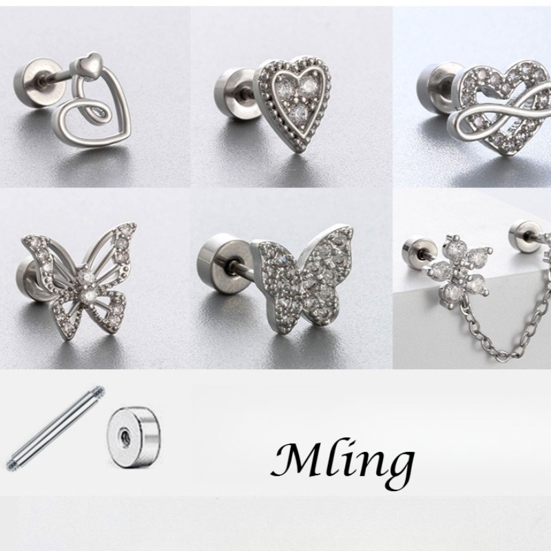 Flat Back Labret Stud - Orecchini a perno per cartilagine in