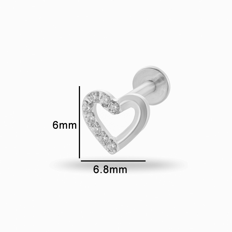 Flat Back Labret Stud - 1 pezzo Orecchino a perno per