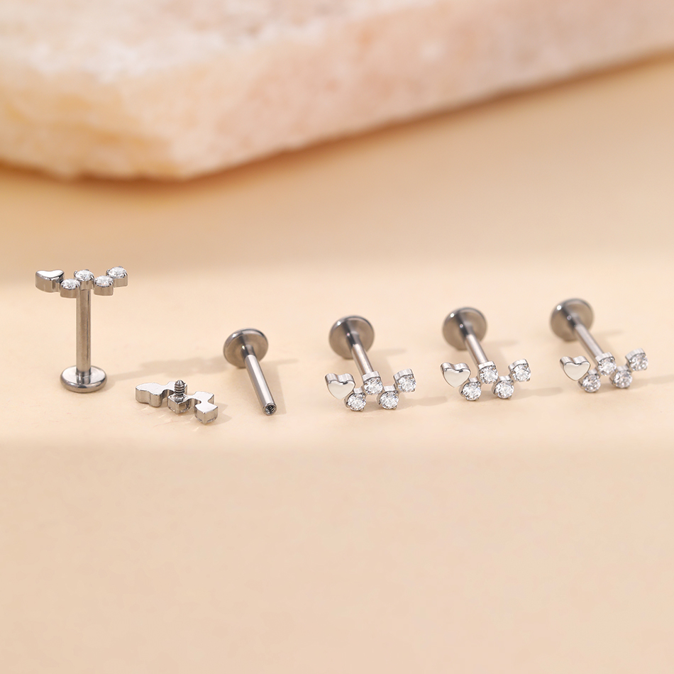 1 pz titanio fiore zircone Lab - Flat Back Labret Stud recensione e prezzo