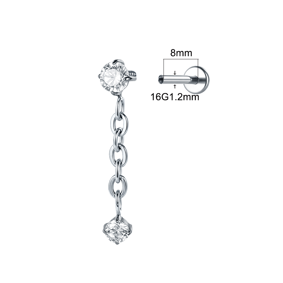 1 Pezzo Piercing Labret in Tit - Flat Back Labret Stud recensione e prezzo