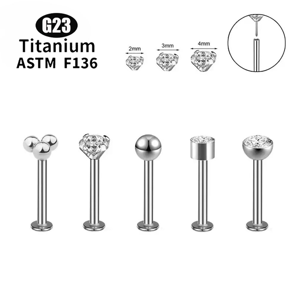 ASTM F136 Titanio Push Pin 5A  - Flat Back Labret Stud recensione e prezzo