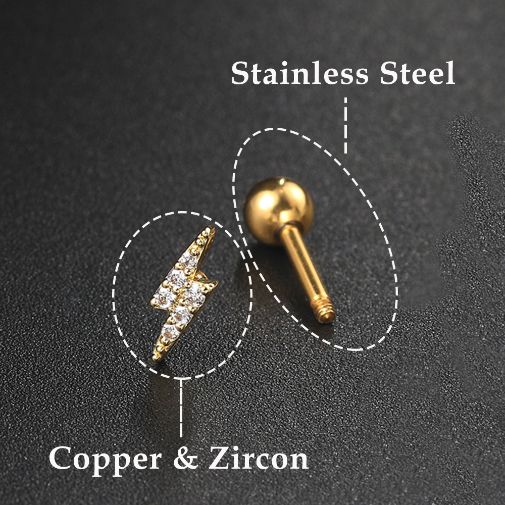 Orecchini a bottone con cartil - Flat Back Labret Stud recensione e prezzo