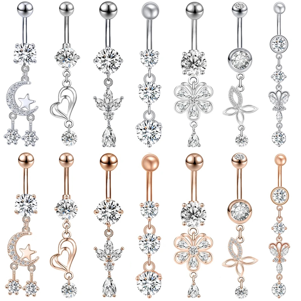 ZS 14G 1PC Anelli di pancia co - Body Jewelry Real Gold recensione e prezzo