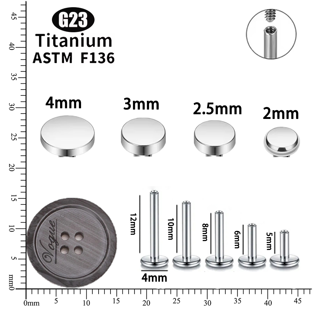 ASTM F136 Titanio Cerchio Punt - Flat Back Labret Stud recensione e prezzo