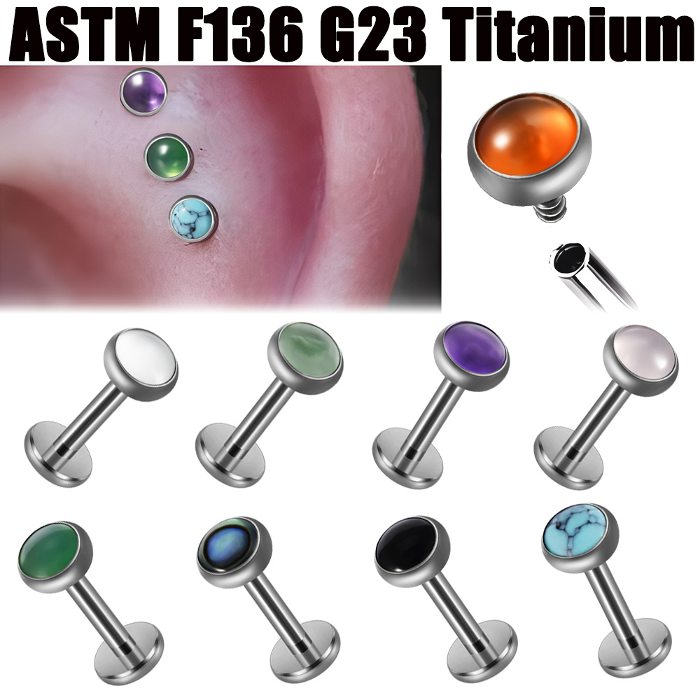 1PC 16g G23 Titanio Cristallo, - Flat Back Labret Stud recensione e prezzo
