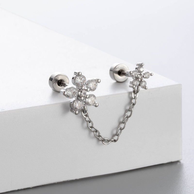 Orecchini a perno per cartilag - Flat Back Labret Stud recensione e prezzo
