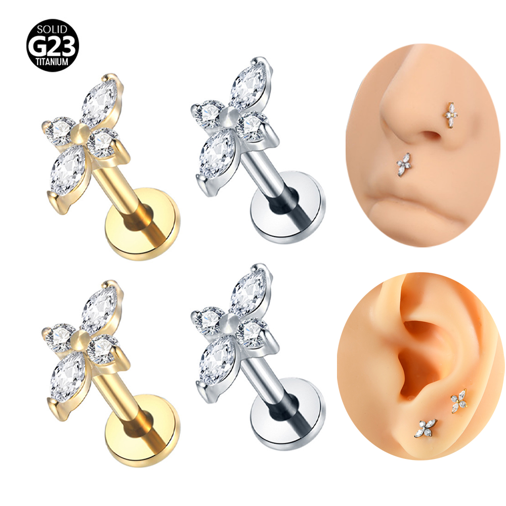 1 Pezzo Piercing Labret in Tit - Flat Back Labret Stud recensione e prezzo