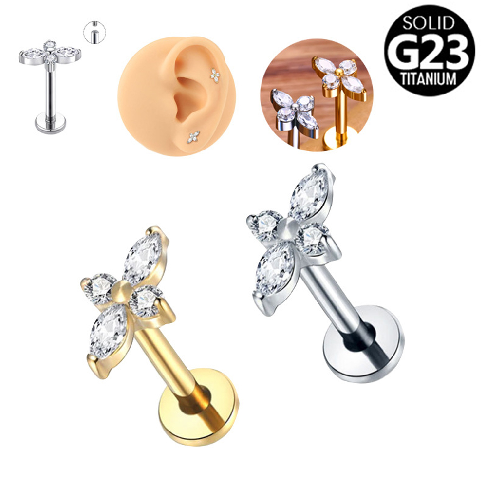 1 Pezzo Piercing Labret in Tit - Flat Back Labret Stud recensione e prezzo