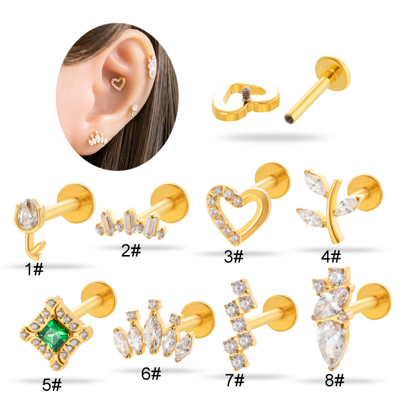 1 pezzo Orecchino a perno per  - Flat Back Labret Stud recensione e prezzo